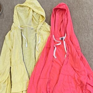 Old Navy Yellow and Pink Hooded Jackets